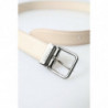 Cintura da uomo pelle beige fibbia metallo - 85 CM / 34 INCHES