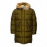 Parka trapuntato con collo in pelliccia - L