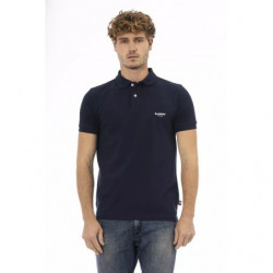 Polo chic in cotone blu con...
