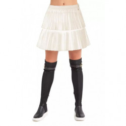 Gonna in poliestere beige - L