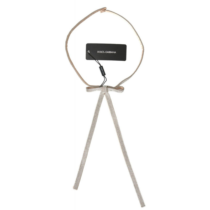Cintura vita fiocco cristallo trasparente seta beige - 65 CM / 26 I
