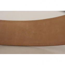 Cintura fibbia quadrata metallo dorato pelle nera - 75 CM / 30 INCHES