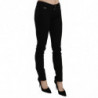 Jeans in denim slim fit a vita media con paillettes neri - W26