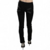 Jeans in denim slim fit a vita media con paillettes neri - W26