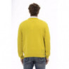 Elegante maglione in lana gialla con scollo a V - L