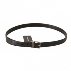 Cintura fibbia argentata pelle esotica nera - 105 CM / 42 INCHES