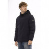 Elegante giacca con zip monogramma blu - M