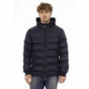 Elegante giacca con zip monogramma blu - 3XL