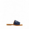 Sandali Woody con diapositive in cotone blu denim - EU37/US7