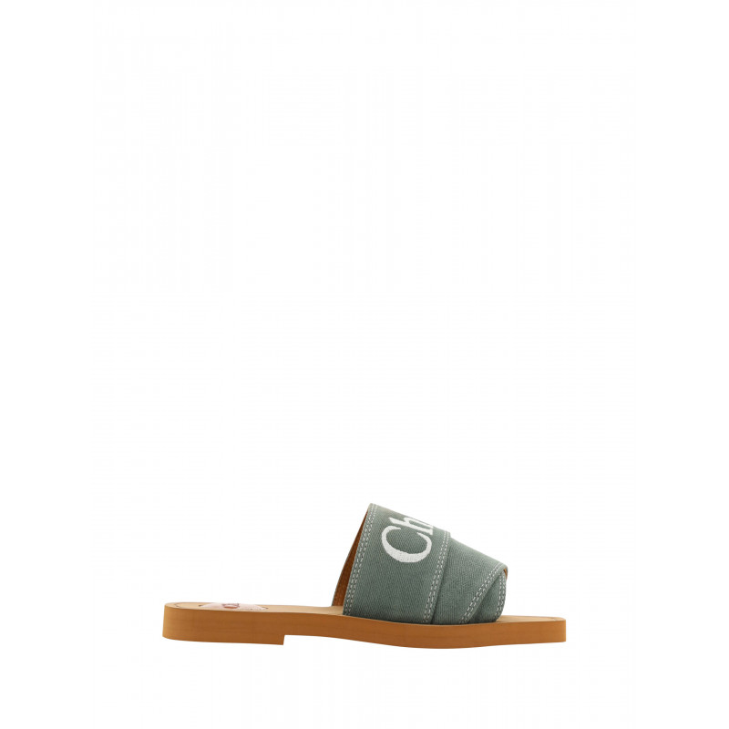 Sandali Woody con diapositive in cotone verde foresta - EU36/US6