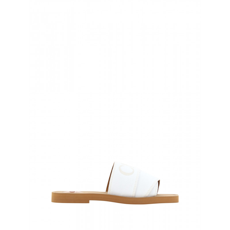 Sandali Woody con diapositive in cotone bianco - EU37/US7