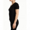 Top T-shirt a maniche corte girocollo in cotone nero - IT4 - L