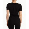 Top T-shirt a maniche corte girocollo in cotone nero - IT4 - L