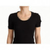 Top T-shirt a maniche corte girocollo in cotone nero - IT4 - L