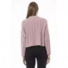 Elegante maglione girocollo in misto cashmere rosa - L