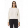 Squisito maglione girocollo in misto cashmere beige - S