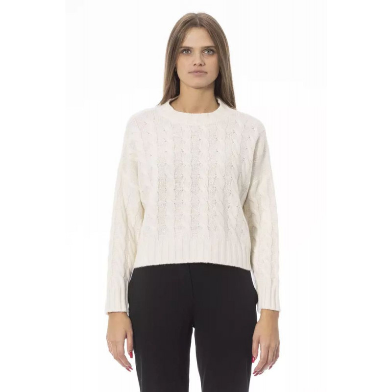 Squisito maglione girocollo in misto cashmere beige - L