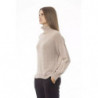 Elegante maglione beige con collo a vulcano - S