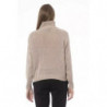 Elegante maglione beige con collo a vulcano - L