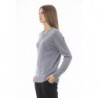 Elegante maglione maniche lunghe scollo V dettaglio monogramma - L