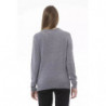Elegante maglione maniche lunghe scollo V dettaglio monogramma - L