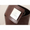 Cintura vita fibbia ampia logo vera pelle marrone - 70 CM / 28 INCHES