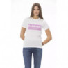 T-shirt girocollo in cotone bianco chic - L