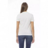 T-shirt girocollo in cotone bianco chic - L