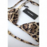 Top bikini da spiaggia cinturino metallo DG marrone leopardato - IT