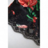 Intimo top a canotta in seta con stampa Anthurium nero - IT2 - S