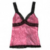 Intimo superiore canotta indumenti da notte seta pizzo rosa - IT2 - S