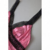 Intimo superiore canotta indumenti da notte seta pizzo rosa - IT2 - S