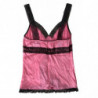 Intimo superiore canotta indumenti da notte seta pizzo rosa - IT2 - S