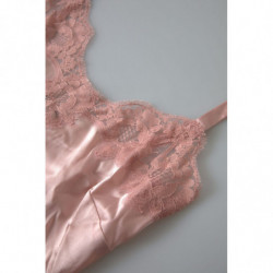 Intimo top a canotta in seta di pizzo rosa antico - IT3 - M