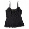 Intimo canotta indumenti da notte seta pizzo nero - IT36-XXS