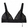 Intimo reggiseno elasticizzato nylon pizzo floreale nero - IT40-S