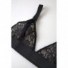 Intimo reggiseno elasticizzato nylon pizzo floreale nero - IT40-S
