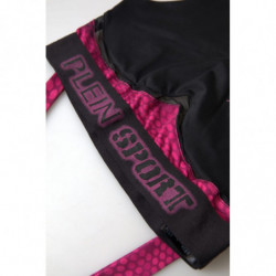 Intimo reggiseno Hannah con logo atleta nero fucsia - IT44 - L