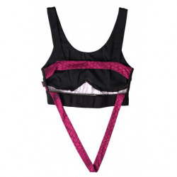 Intimo reggiseno Hannah con logo atleta nero fucsia - IT44 - L