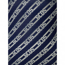 Body in viscosa blu con logo allover - M