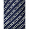 Body in viscosa blu con logo allover - M
