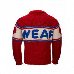 Maglione Oversize Rosso in Lana con Logo Frontale - M