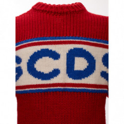 Maglione Oversize Rosso in Lana con Logo Frontale - M