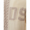 Maglione in misto lana effetto maglia fatta a mano con logo - S