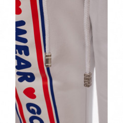 Pantaloni della tuta bianchi da jogging con logo - S