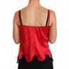 Top intimo canotta raso seta pizzo floreale rosso - IT2 - S