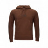 Felpa con cappuccio in cotone marrone con logo - XS