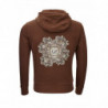 Felpa con cappuccio in cotone marrone con logo - XS