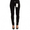 Jeans skinny in denim a vita bassa in cotone nero - W26 - IT40
