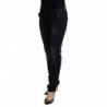 Jeans denim casual da donna skinny in cotone lavato nero - IT40-S